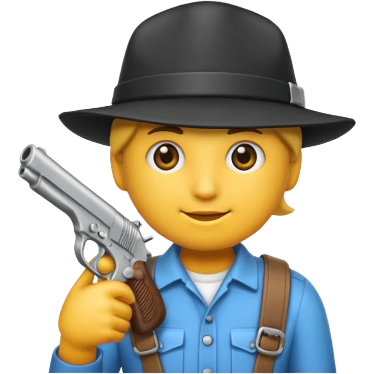 As un emoji blanco con una gorra y una garrafón un pistola  emoji
