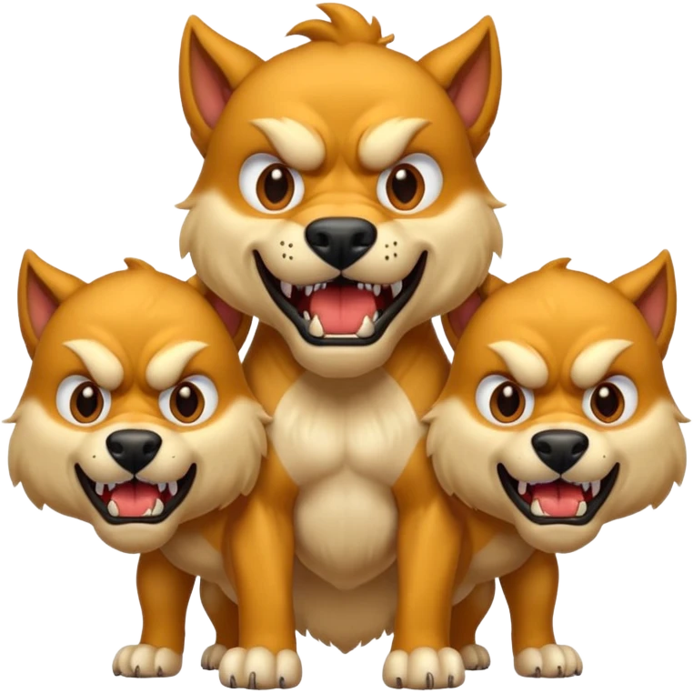 Perro de tres cabezas emoji