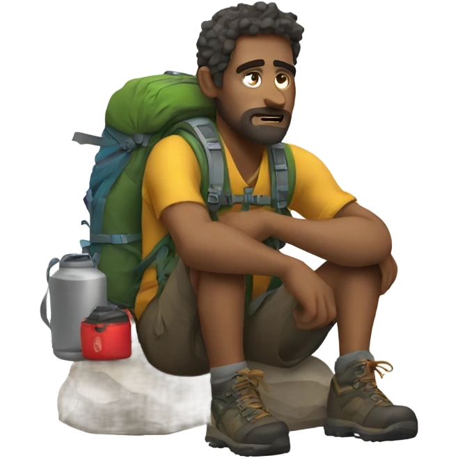 Tired hiker emoji