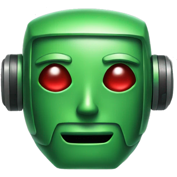 Green robot with red X over it emoji