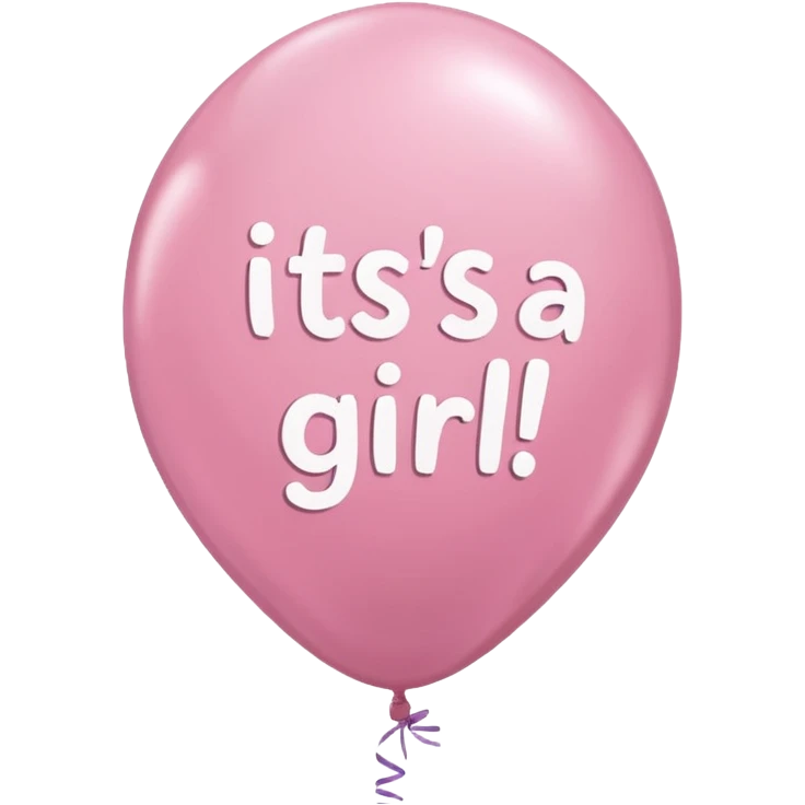 A light pink balloon with a text "it's a girl" on it emoji