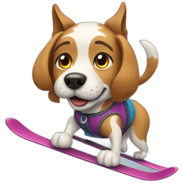dog skiing emoji