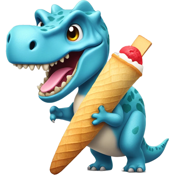 Dinosaurio with icecream emoji