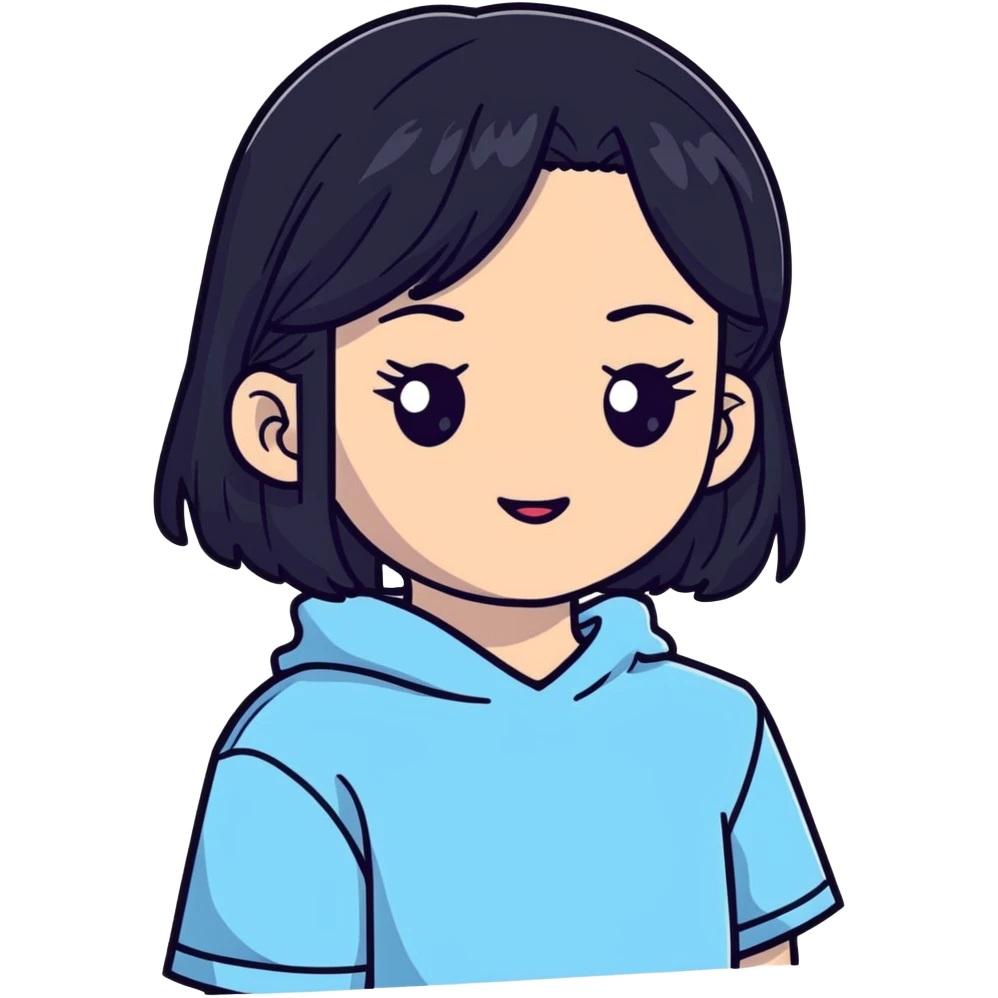 Jennie from BLACKPINK K-pop idol with black hair emoji