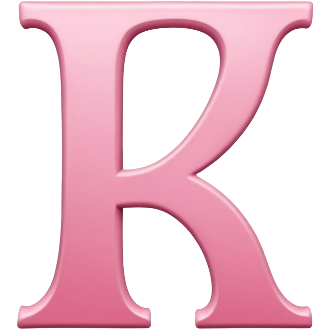 Pink, romantic, refined, fancy, letter of the alphabet emoji