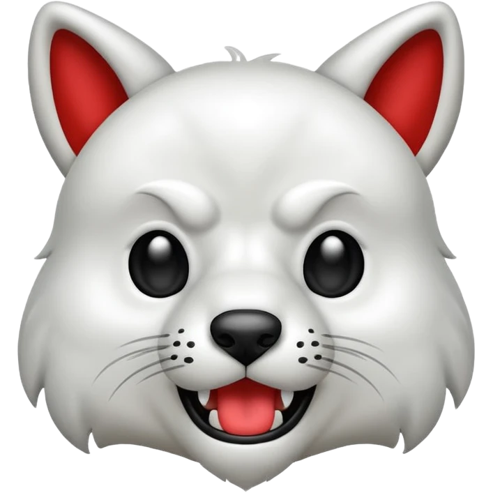 Lobo blanco con la lengua para afuera  emoji