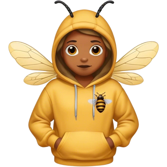 Capital bee wearing a stoned Olsen hoodie emoji