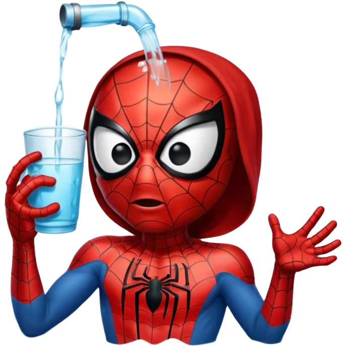 emoji de spiderman tomando agua emoji