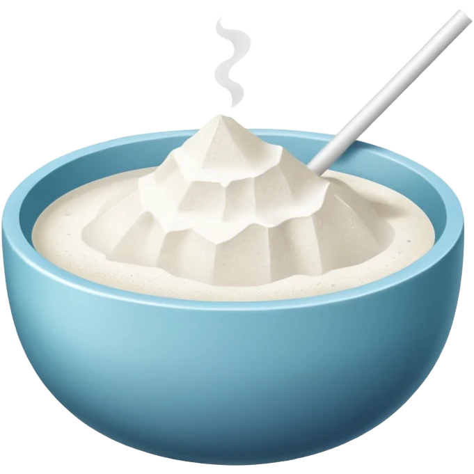 A bowl of cocaine with a straw  emoji