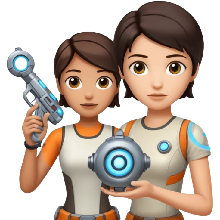 Chell portal gun wheatley emoji