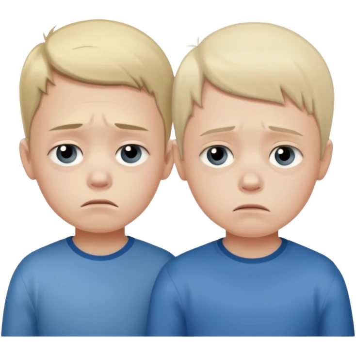 8 years old and 6 years old brothers feeling sad emoji