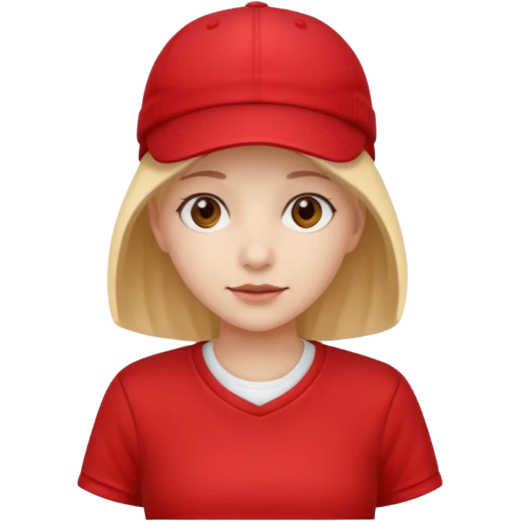 red tennis hat and red tshirt girl emoji