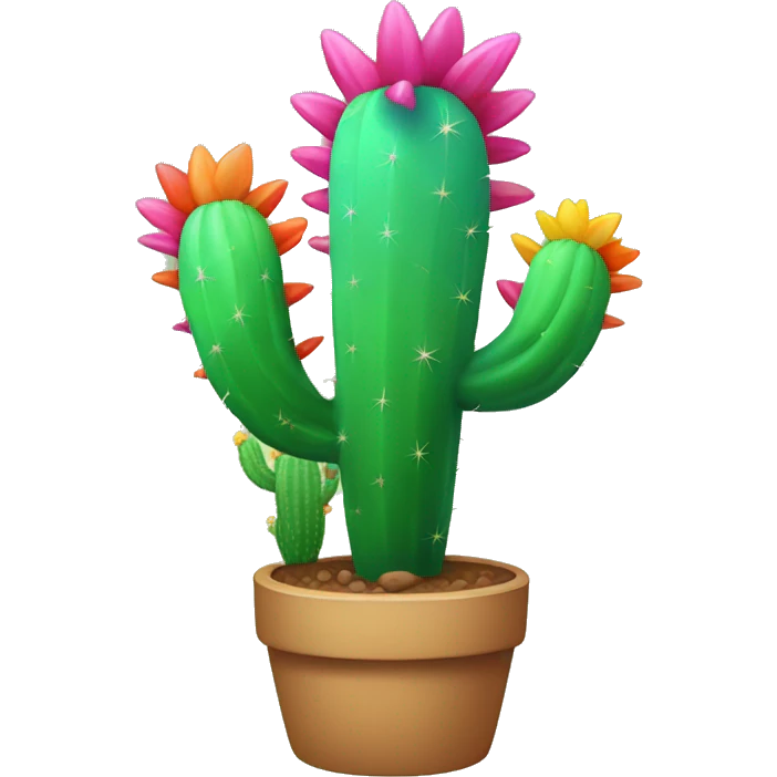 Rainbow cactus emoji