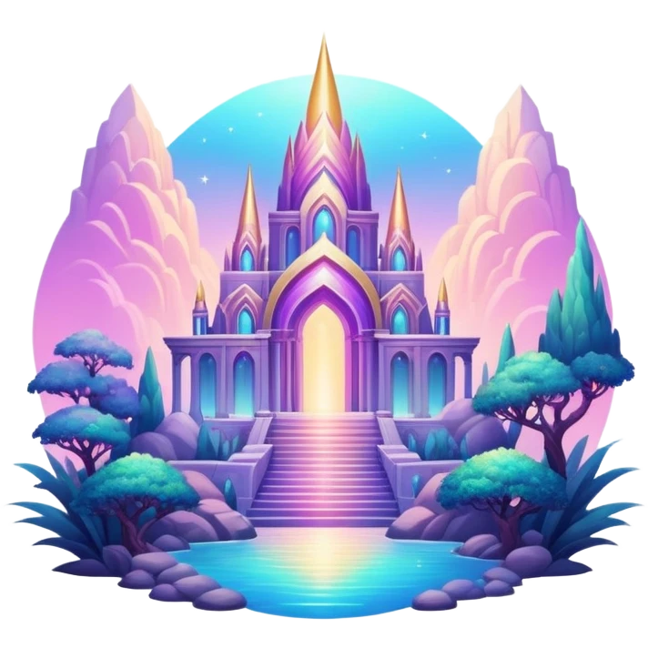 Epic divine legendary complex detailed iridescent gradients aesthetic-scenery-Decorations emoji