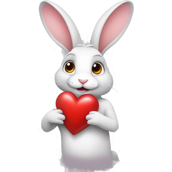 Rabbit holding a heart emoji