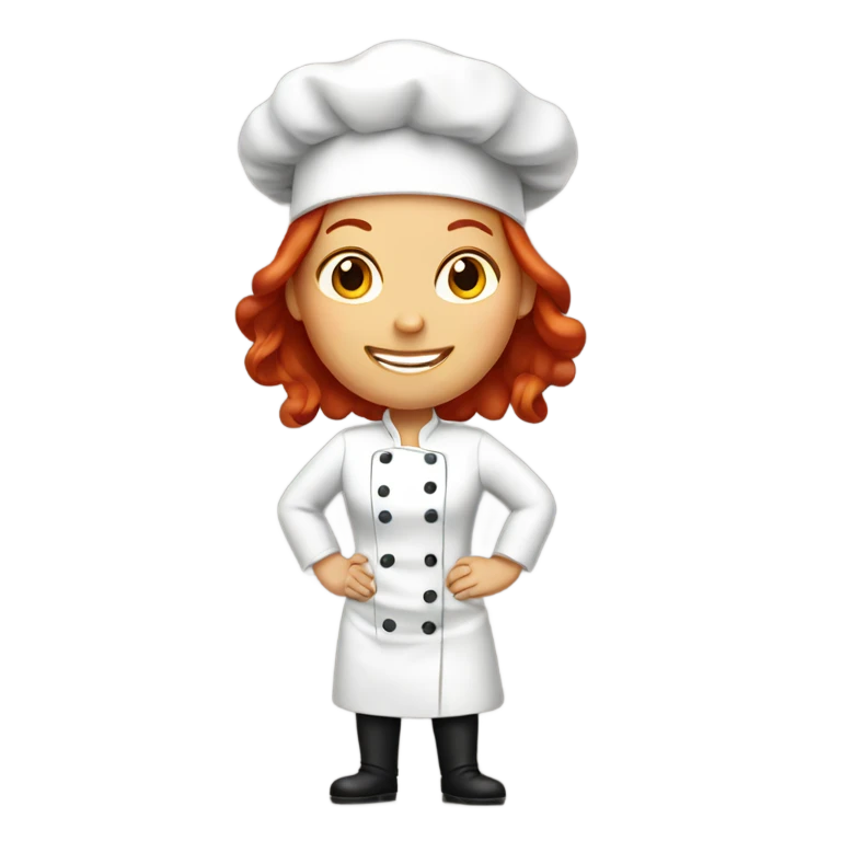 red haired female chef emoji