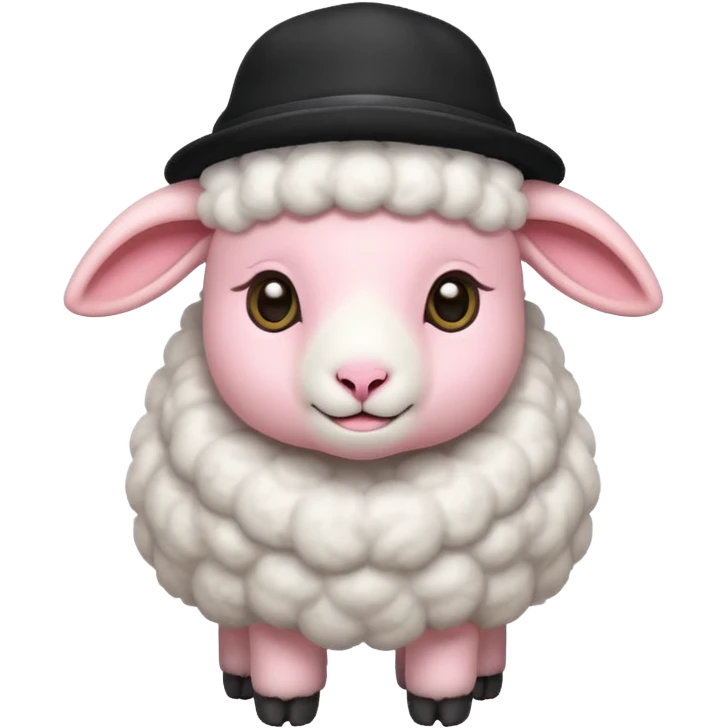 baby sheep with black hat emoji