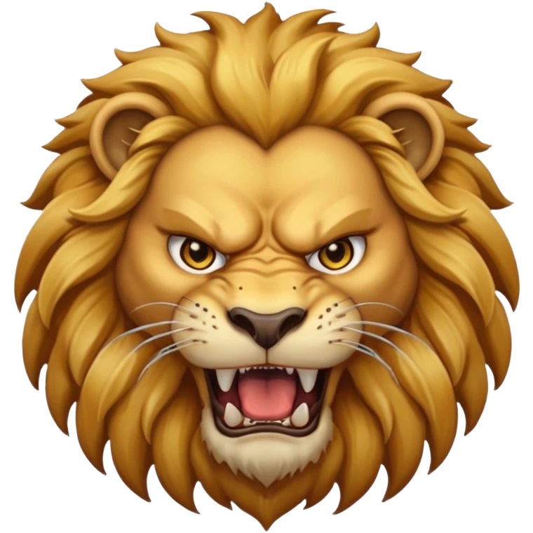 angry lion with fangs, front face  emoji