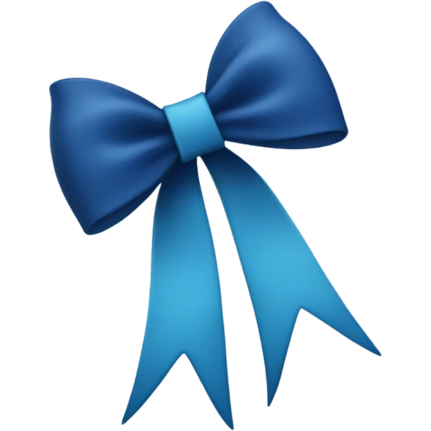 Bow in light and dark blue colors emoji