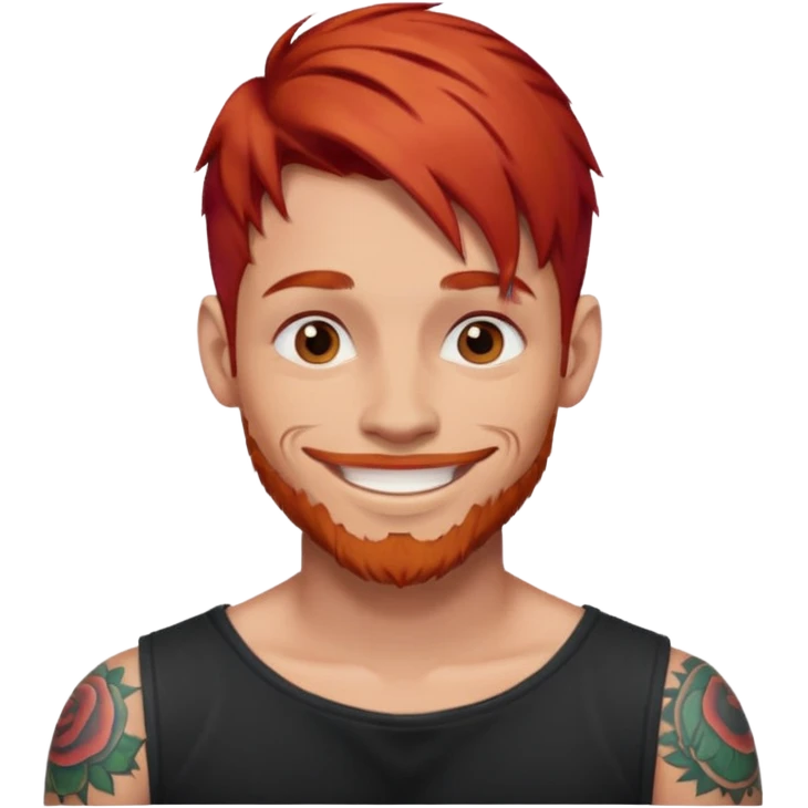 man with red hair and tattoos emoji