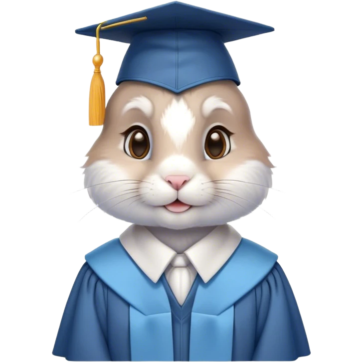 BUNNY in LIGHT BLUE graduation uniform graduation cap emoji