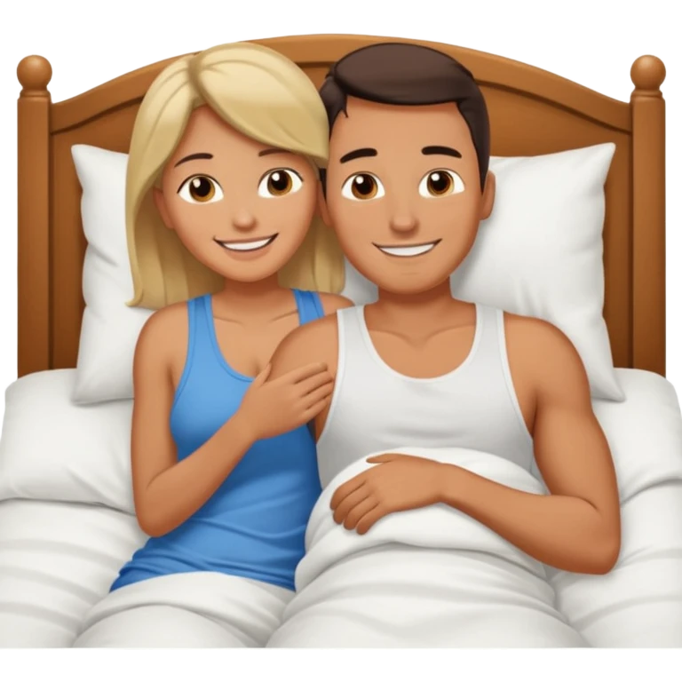 Masculine women spooning in bed emoji