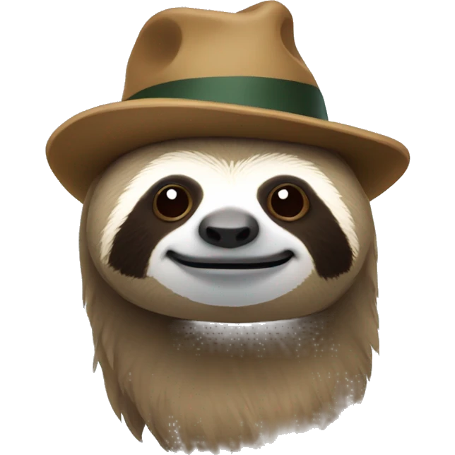a sloth with a hat emoji