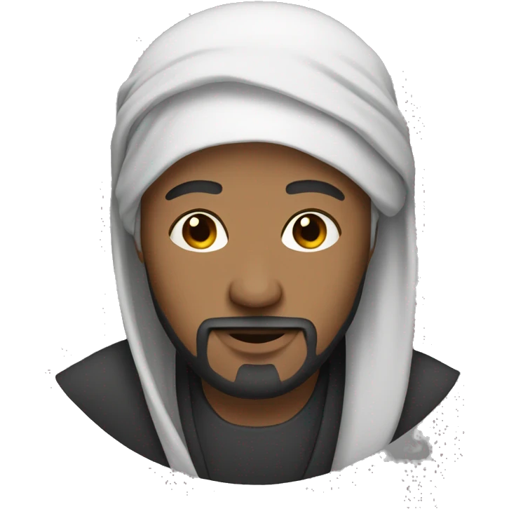 a man with hijab with goatee emoji