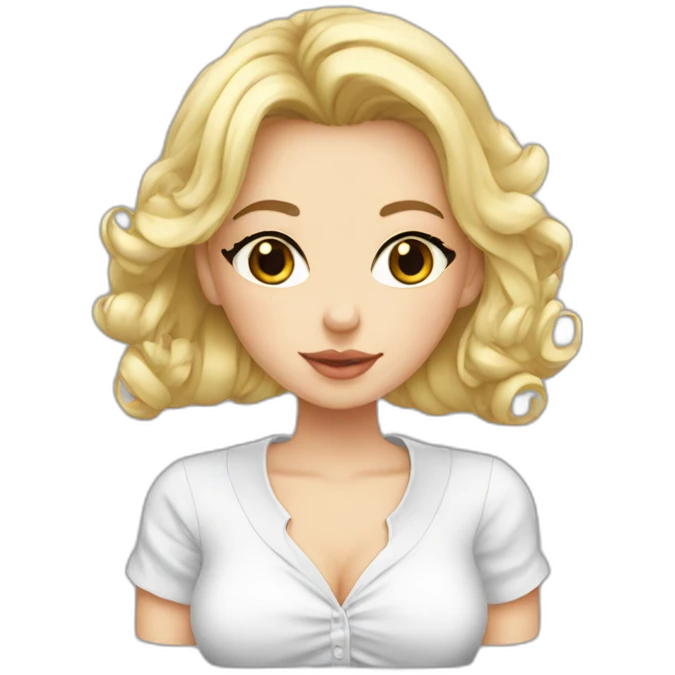 low cut blouse white girl emoji