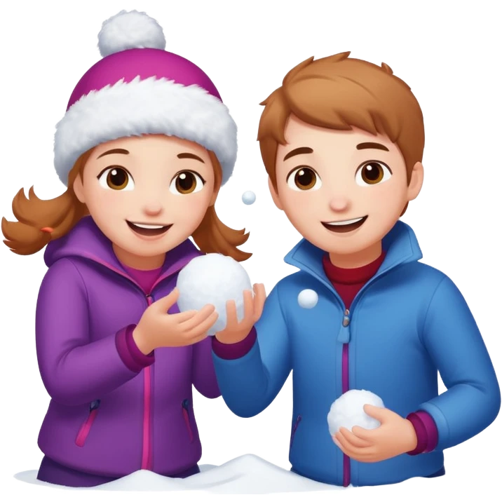 snowball fight pair each other emoji