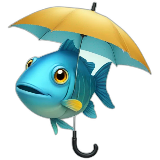 fish using an umbrella emoji