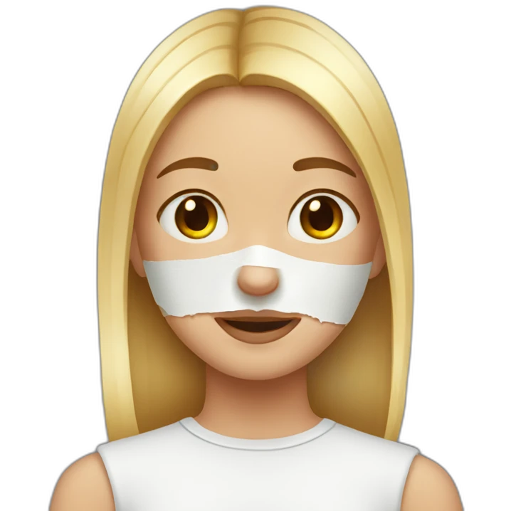 girl with plaster on the chin emoji
