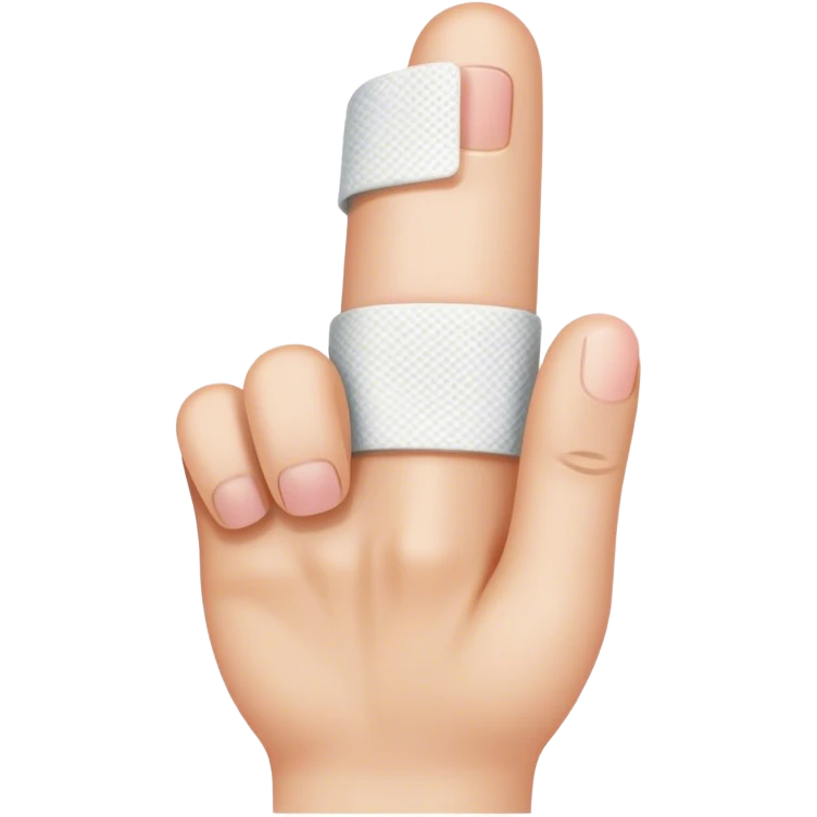 Finger with bandage on it emoji