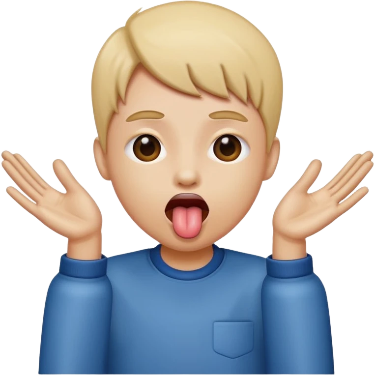 tounge out with hands to the side emoji