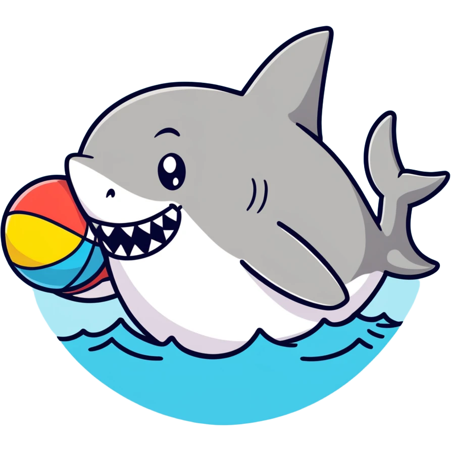 Shark with a beach ball on his head  emoji