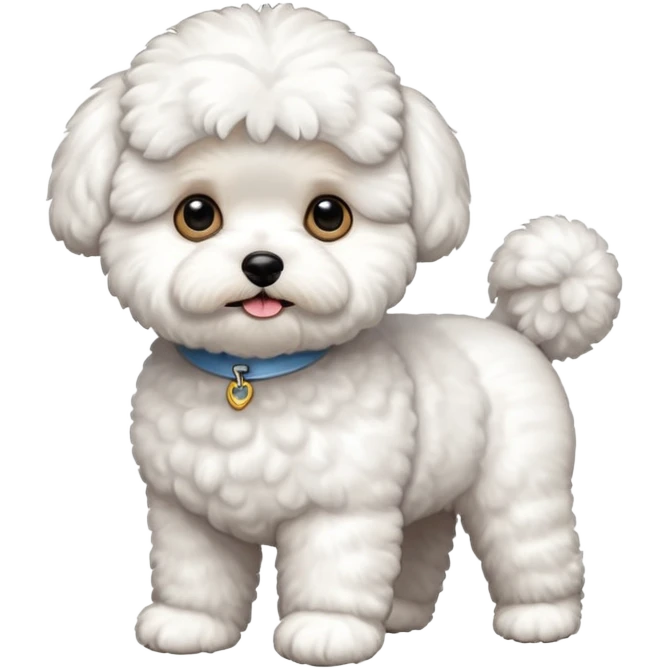 a full body of cute bichon frise emoji