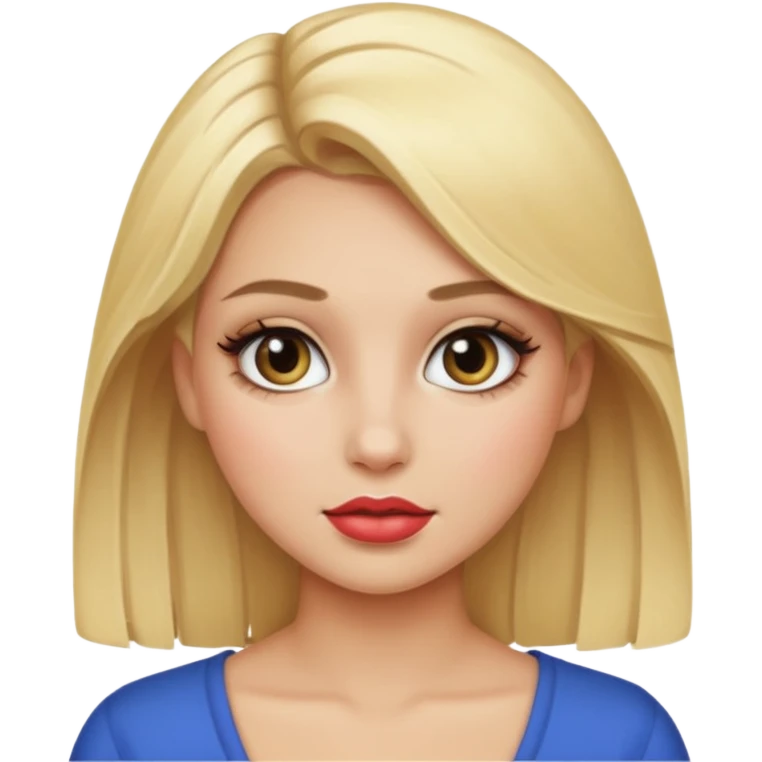 девушка блондинка с макияжем  emoji
