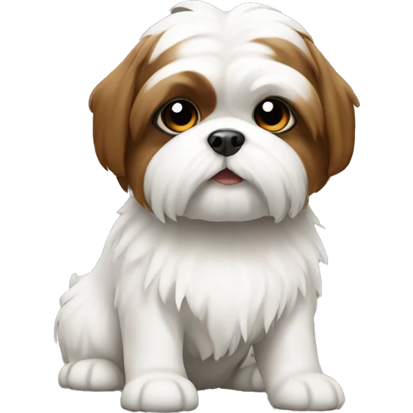 A shitzu dog white with brown emoji