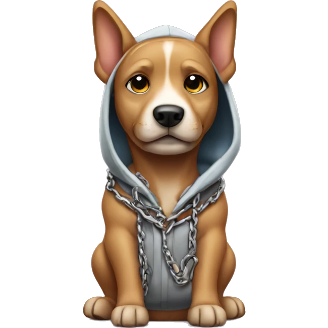 dog with a chain and hoodie  emoji