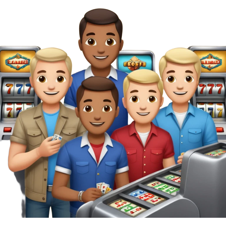 men doing slots emoji