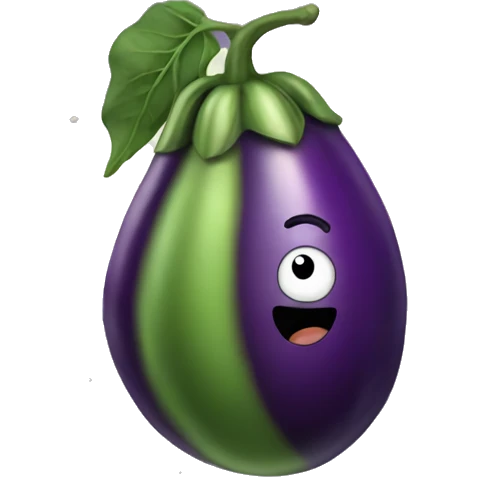 Eggplant on the moon emoji