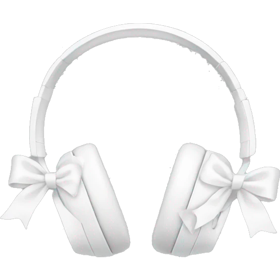 A pair of aesthetic headphones white with bows emoji