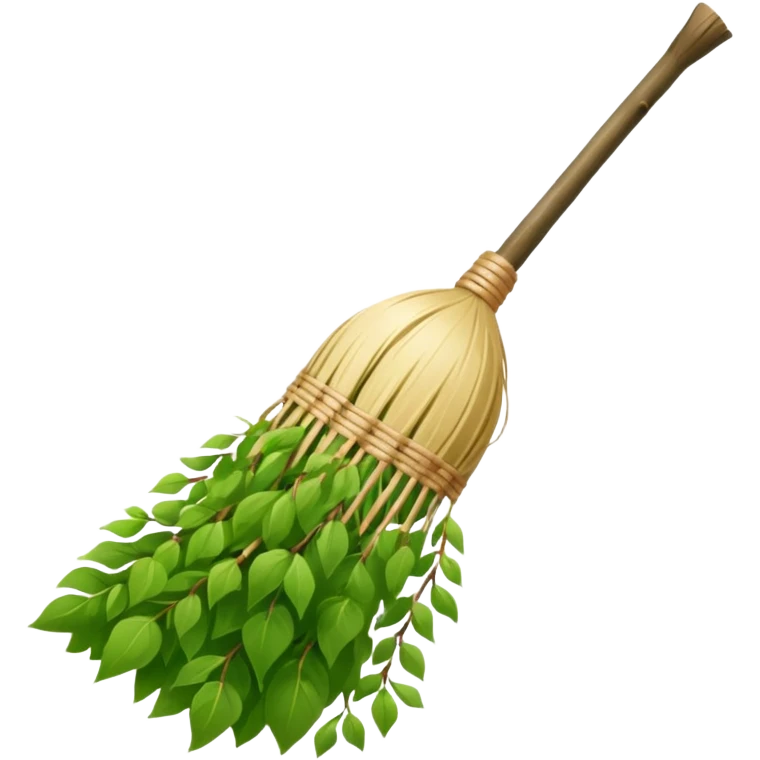 Birch Broom For Russian Bath Water Green Leaves  emoji
