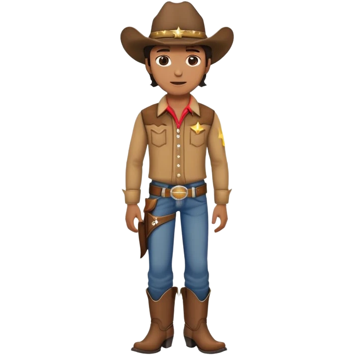 Cowboy with a star on his shirt, wearing a cowboy hat and boots emoji