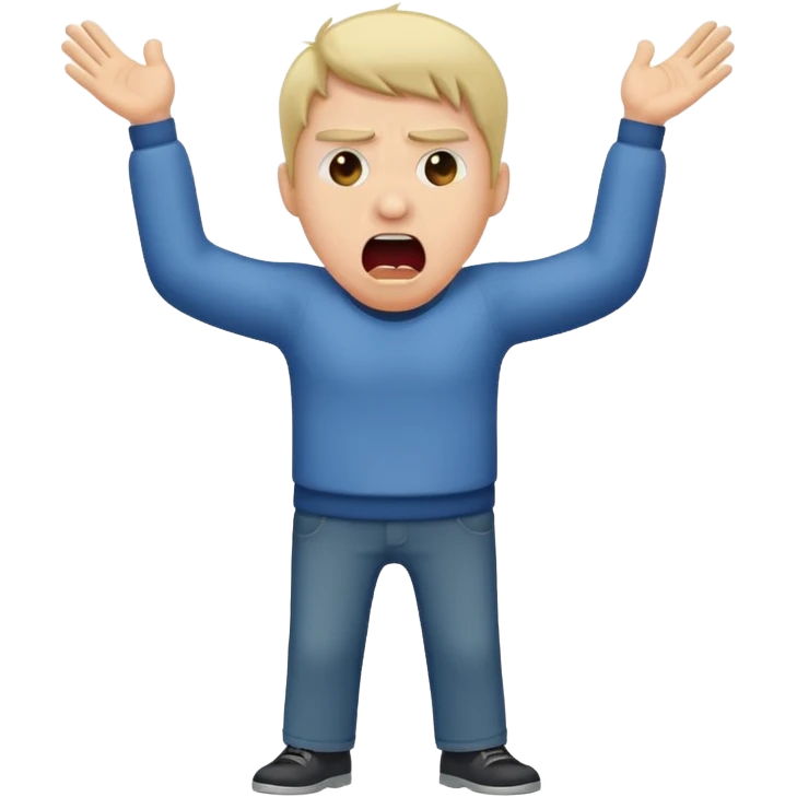 rude man screaming, full body emoji