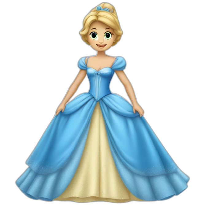 Cendrillon avec une robe bleu de bal  emoji