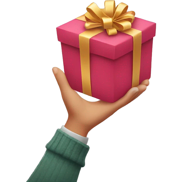 hands hold a gift emoji