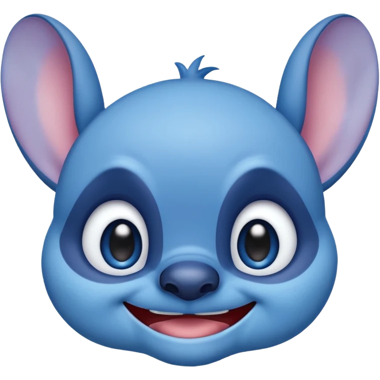 Emoji of cute stitch smiling with ears up emoji