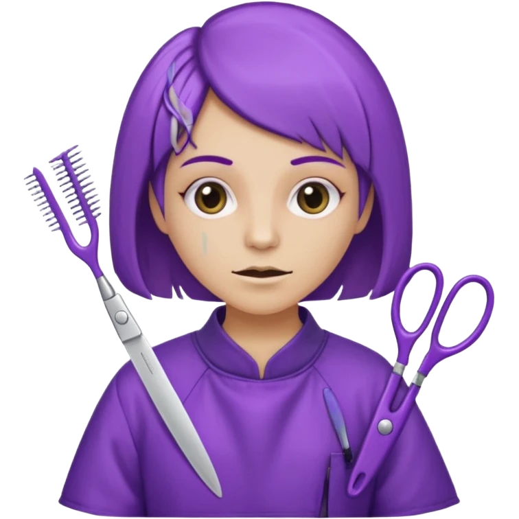 purple skinned mutant hairdresser emoji
