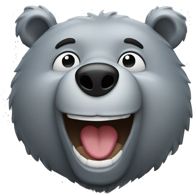 realistic-grey-bear-laughing-with-tears-from-eyes emoji